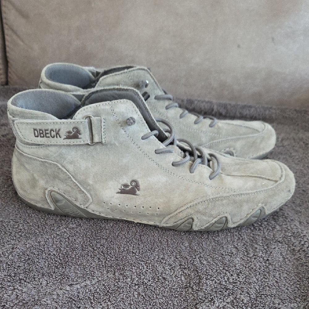 Men's Suede High-Top Sneakers - Gray